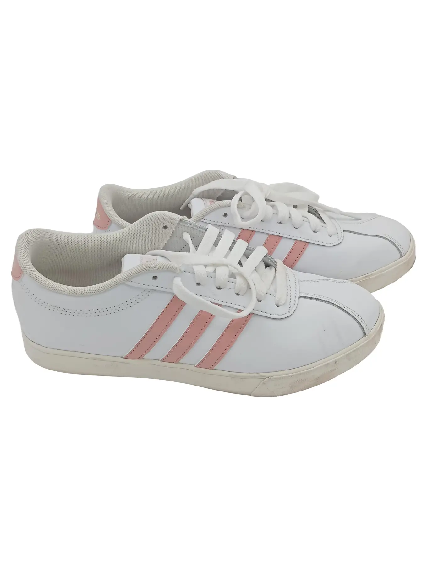 ADIDAS Damen Sneaker low Gr. 38 2/3 Weiß Rosa Sportschuhe Freizeitschuhe