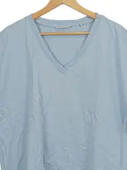 Vorschaubild 2 von Damen T-Shirt Gr. 38/M Blau Casual V-Ausschnitt Kurzarm