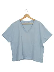 Vorschaubild 1 von Damen T-Shirt Gr. 38/M Blau Casual V-Ausschnitt Kurzarm