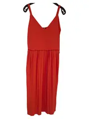 Vorschaubild 1 von Damen Freizeitkleid Rot Gr. 38/M Casual Plisseekleid