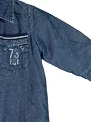 Vorschaubild 3 von Kinder Freizeithemd Blau Gestreift Langarm Gr. 68