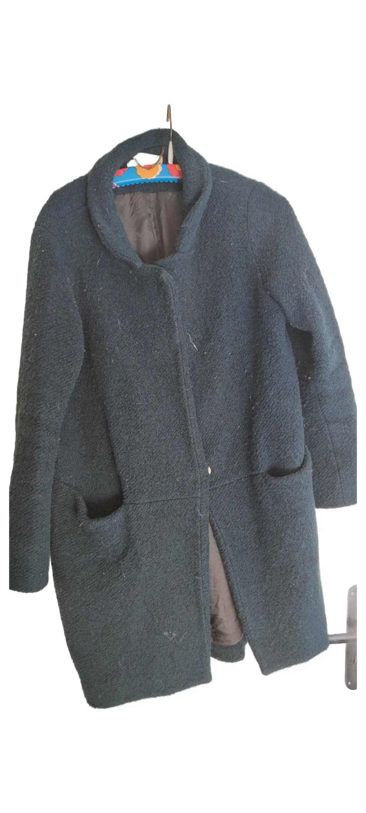 LANIUS Damen Mantel Gr. 36 S Grün Klassisch Wolle Wintermantel