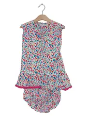 Vorschaubild 1 von Mädchen Twin Set Kleid mit Höschen Gr. 86 Blumenmuster