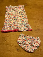 Vorschaubild 2 von Mädchen Twin Set Kleid mit Höschen Gr. 86 Blumenmuster