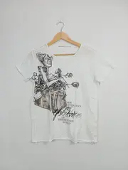 Vorschaubild 2 von Schumacher Damen T-Shirt Gr. 38/M Weiß Grafischer Print Kurzarm Baumwolle