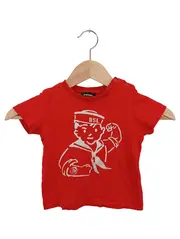 Vorschaubild 1 von Kinder T-Shirt Rot Gr. 80/12M Casual Streetwear Logo-Print