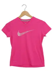 Vorschaubild 1 von Kinder Sport Shirt Pink Gr. 128 Logo Print Kurzarm Polyester