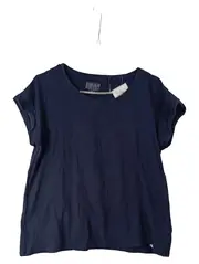 Vorschaubild 2 von Damen T-Shirt Gr. M Blau Bio-Baumwolle Basic Kurzarm