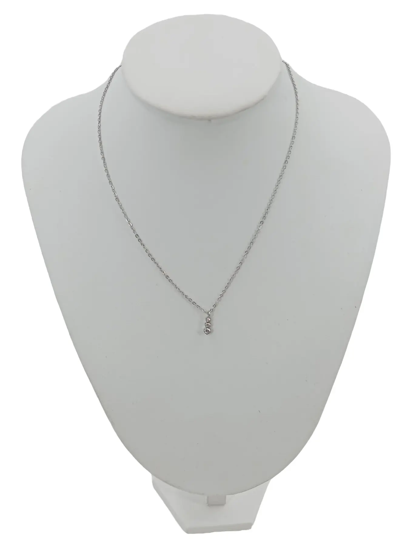 ICRUSH Damen Halskette mit Anhänger Silber Edelstahl Strasssteine 50cm Elegant