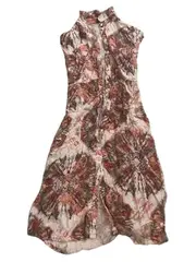 Vorschaubild 2 von Black Label Blusenkleid Damen Gr. 36 Batik Muster Maxikleid