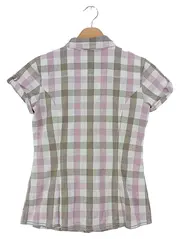 Vorschaubild 2 von Damen Bluse Kariert Kurzarm Gr. 34/XS Casual Baumwolle