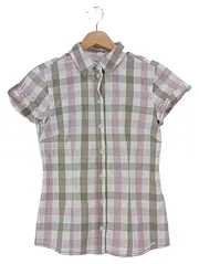 Vorschaubild 1 von Damen Bluse Kariert Kurzarm Gr. 34/XS Casual Baumwolle