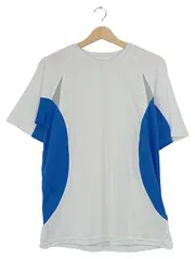 Vorschaubild 1 von Herren Sport Shirt Gr. 50/L Weiß Blau Polyester