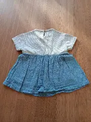 Vorschaubild 6 von Baby Mädchen Kleid Gr. 74 Blau Gestreift Baumwolle Freizeitkleid