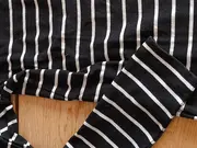 Vorschaubild 3 von Damen Langarmshirt Gr. 38 M Schwarz Gestreift Casual Rippstrick