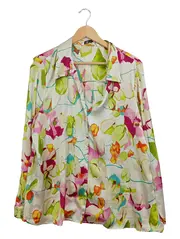 Vorschaubild 1 von Damen Bluse Blumenmuster Langarm Mehrfarbig Gr. XXL Casual