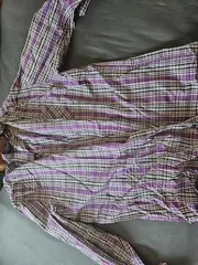 Vorschaubild 2 von Herren Freizeithemd Kariert Lila Langarm Gr. 54/XXL Baumwolle