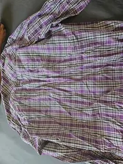 Vorschaubild 4 von Herren Freizeithemd Kariert Lila Langarm Gr. 54/XXL Baumwolle