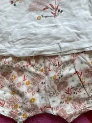 Vorschaubild 3 von Baby Mädchen Twin Set Blumenmuster T-Shirt Shorts Gr. 74