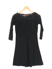 Vorschaubild 1 von Cocktailkleid Damen 36/S Schwarz Elegant Spitze 3/4 Arm