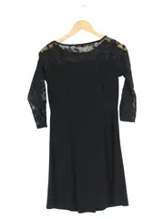 Vorschaubild 2 von Cocktailkleid Damen 36/S Schwarz Elegant Spitze 3/4 Arm