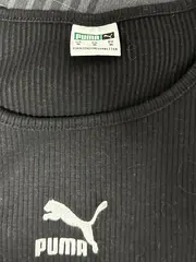 Vorschaubild 3 von Damen Crop Top Schwarz Gr. M Rippstrick Schnürung Logo Sportlich