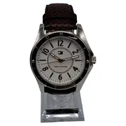 Vorschaubild 1 von Damenuhr Lederarmband Braun Silber Analog Quarz 5ATM