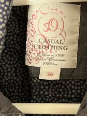 Vorschaubild 6 von Damen Hemdbluse Gr. 36 S Blau Gepunktet Casual Langarm