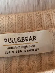 Vorschaubild 5 von Damen Pullover Zopfstrickmuster Beige Gr. S Langarm