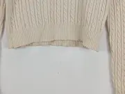 Vorschaubild 3 von Damen Pullover Zopfstrickmuster Beige Gr. S Langarm