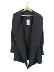 Vorschaubild 1 von Strickjacke Damen Gr. S Wolle Rippstrick Grau Cardigan
