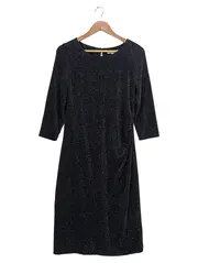 Vorschaubild 1 von Businesskleid Damen Gr. 40/L Schwarz Elegant Glitzer 3/4-Arm