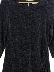 Vorschaubild 2 von Businesskleid Damen Gr. 40/L Schwarz Elegant Glitzer 3/4-Arm