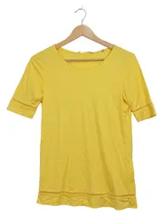 Vorschaubild 1 von Damen T-Shirt Gr. XS Gelb Modal Casual Uni