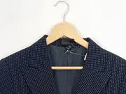 Vorschaubild 5 von Damen Blazer Gr. 42/XL Blau Gepunktet Klassisch Business