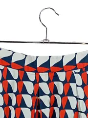 Vorschaubild 2 von Damen Faltenrock Gr. 36 S Geometrisch Retro Muster Blau Rot Weiß