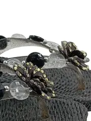 Vorschaubild 3 von Damen Zehentrenner Flip-Flops Blumen-Applikation Gr. 37 Schwarz