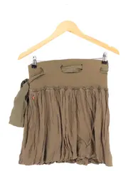 Vorschaubild 2 von Orange Faltenrock Damen Gr. S/36 Braun Lyocell Schleife