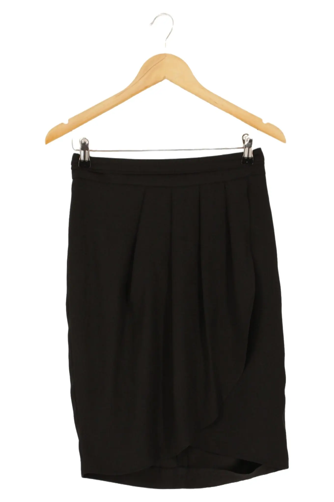 ESPRIT Damen Faltenrock Gr. 36/S Schwarz Elegant Business Midirock