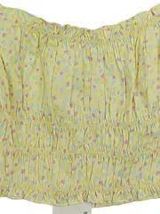 Vorschaubild 3 von Damen Bluse Kurzarm Blumenmuster Gelb Gr. 34/XS Feminin