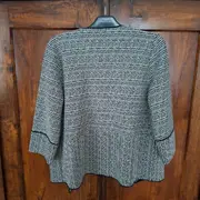 Vorschaubild 2 von Damen Strickjacke Gr. 40/L Grau Meliert Cardigan Jacke
