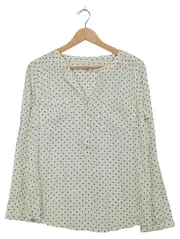 Vorschaubild 1 von Damen Bluse Gr. 38 Weiß Polka Dots Langarm Casual