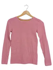 Vorschaubild 1 von Langarmshirt Mädchen Gr. 152 Rosa Baumwolle Spitzendetails
