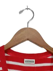 Vorschaubild 3 von Damen Pullunder Gr. 36/S gestreift Baumwolle Rot Weiß Casual