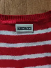 Vorschaubild 5 von Damen Pullunder Gr. 36/S gestreift Baumwolle Rot Weiß Casual