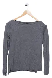 Vorschaubild 1 von Damen Pullover Gr. 32/XXS Grau Casual Basic Viskose Langarm