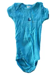 Vorschaubild 1 von Baby Body Gr. 80 Baumwolle Blau Kurzarm Grafisch Logo