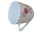 Vorschaubild 1 von Tasse Porzellan Weiß mit Rosenmuster 200ml Höhe 7,5cm
