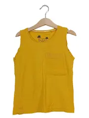 Vorschaubild 1 von Kinder Mädchen Top Ärmellos Tanktop Baumwolle Gr. 116 Gelb Freizeit