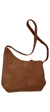 Vorschaubild 1 von Damen Umhängetasche Braun Wildleder Casual Schultertasche